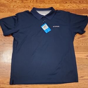 Columbia Blue Polo Shirt Moisture-Wicking Casual Wear